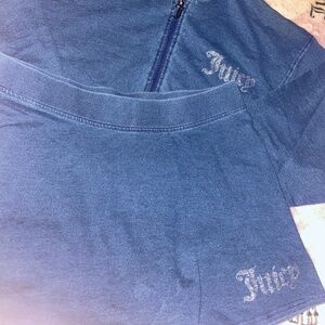 juicy couture, oversized, cropped hoodie, and pencil skirt denim set